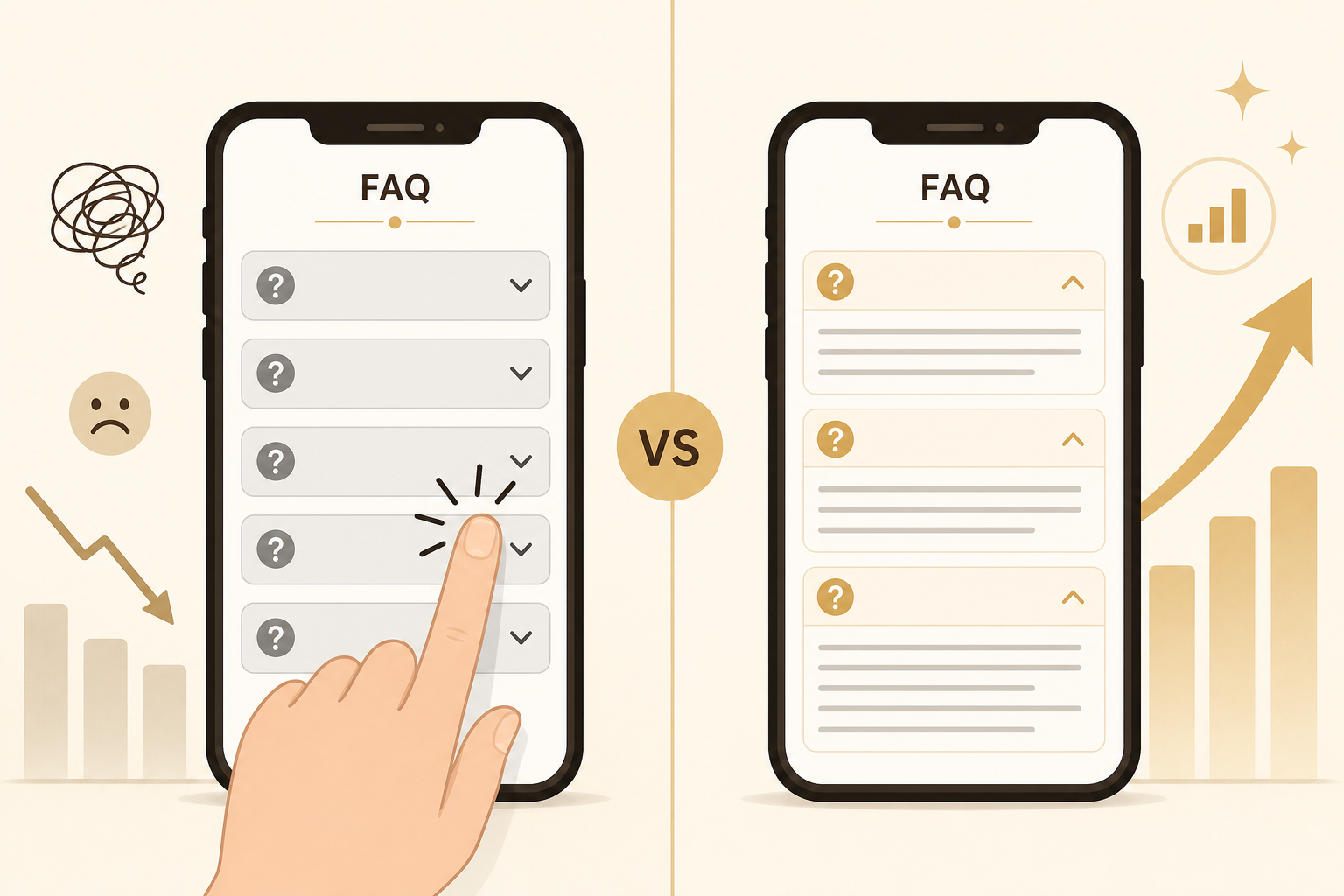 Сравнение: FAQ в аккордеоне и открытый текст на странице